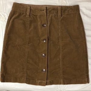 G.H. Bass Suede Button Down Skirt